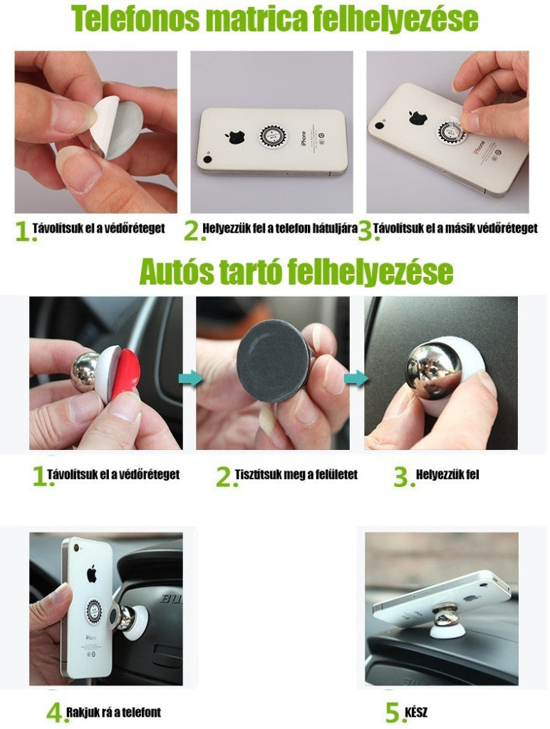 Univerzális mágneses autós telefontartó bármilyen telefonhoz-6