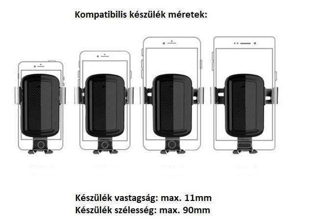 Szellőzőrácsra szerelhető autós telefontartó 4-6-1